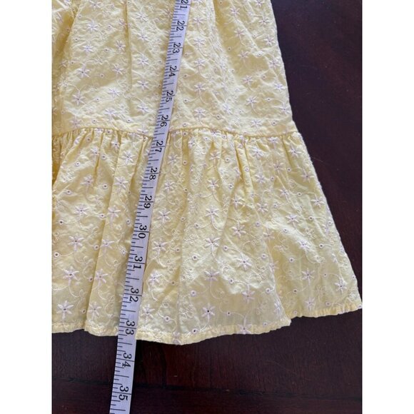 AQUA NWT Yellow Eyelet Mini Off Shoulder Dress Size XL Cottagecore Prairie Boho - Picture 11 of 13